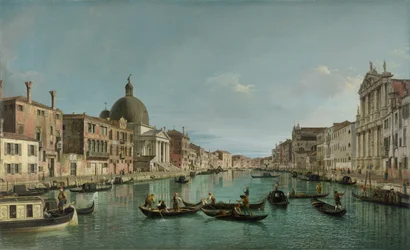 O Grande Canal de Veneza com San Simeone Piccolo e a igreja dos Scalzi, c. 1738